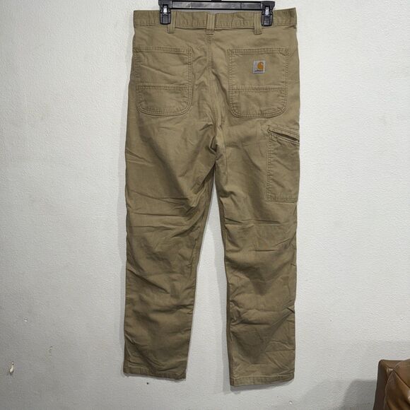 Carhartt Canvas Pants Men 34x34 Biege Tan Relaxed Fit Cargo 102291-253 EUC - Picture 1 of 11
